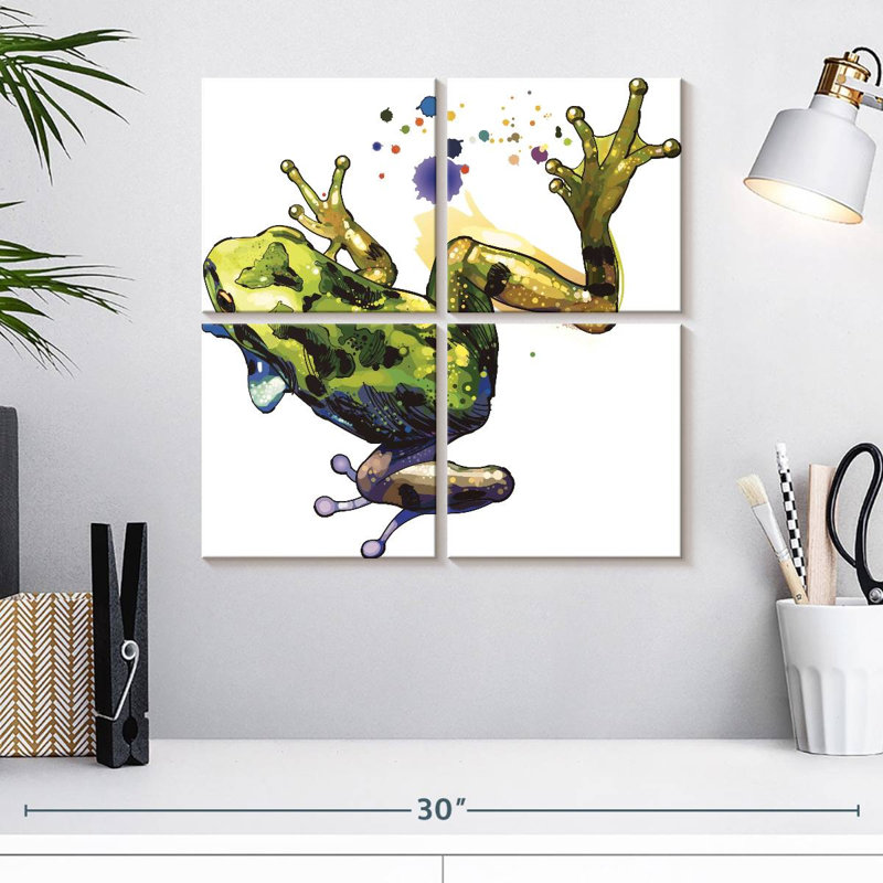 Éclaboussure de couleur grenouille Brampt, H 18 po x l 18 po