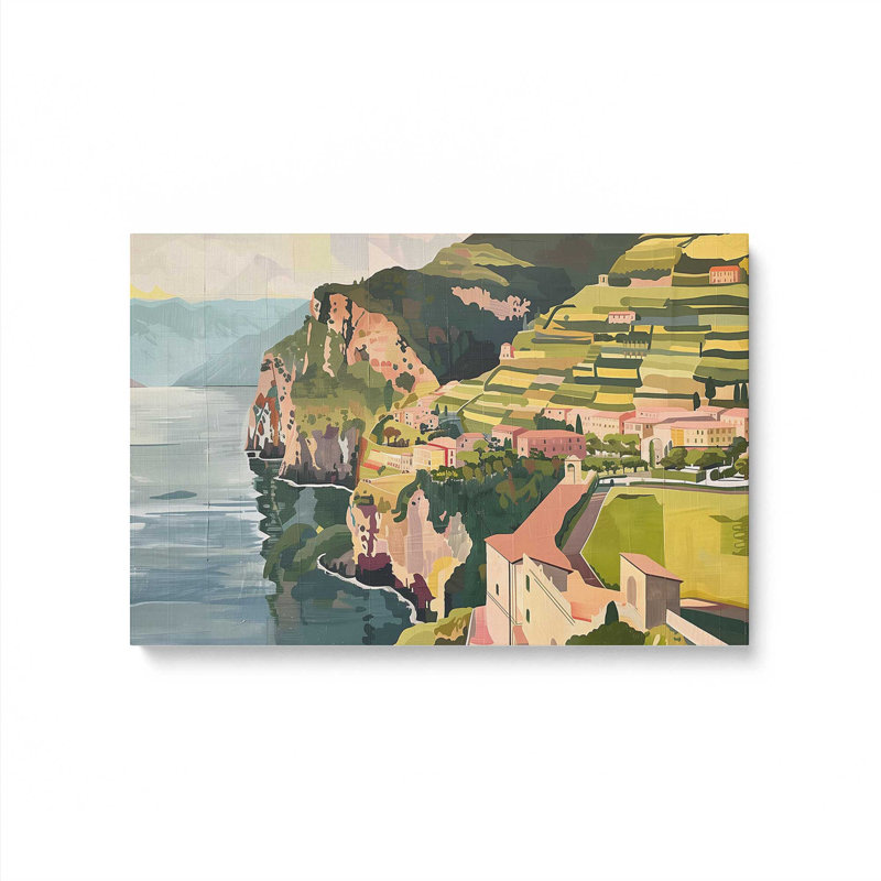 Amalfi Hillside Charm II, H 12 po x l 18 po, Ne s’applique pas, Toile tendue