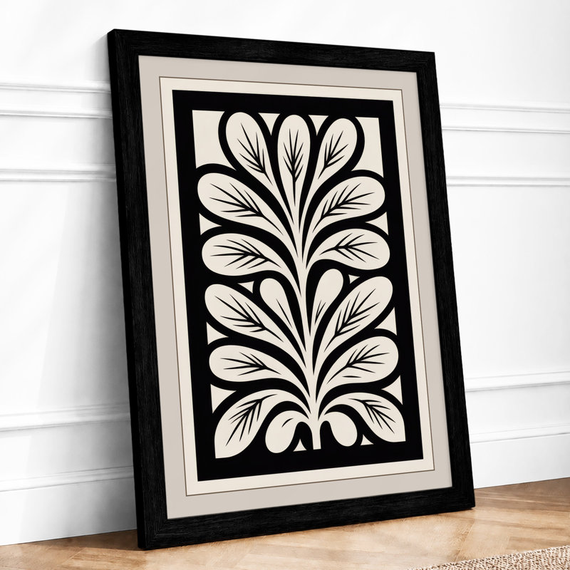 Symmetrical Form Botanical - Framed Print, A1 - 84.1 x 59.4 cm, Black