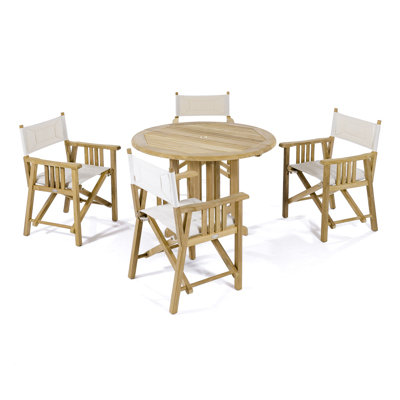 Barbuda Round 4 - Person 47.25'' L Outdoor Restaurant Dining Set
