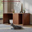 Enceinte de litière pour chat 35,4 "en noyer avec entrée frontale, grande armoire à litière cachée pour le salon, la chambre à coucher-1872473317