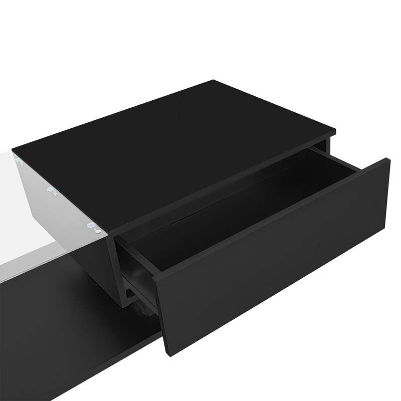 Deagon Lift Top Solid Coffee Table with Storage, Black
