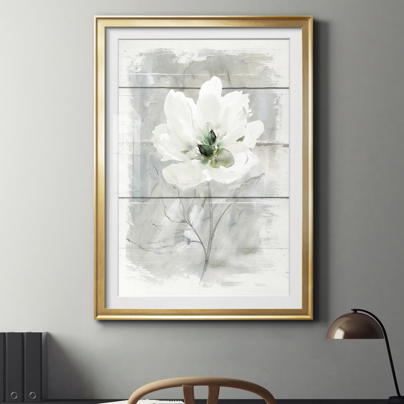 Farmhouse Rose II - reproduction de cadre photo sur papier, Papier encadré doré, H 18,5 po x l 24,5 po x P 1,5 po
