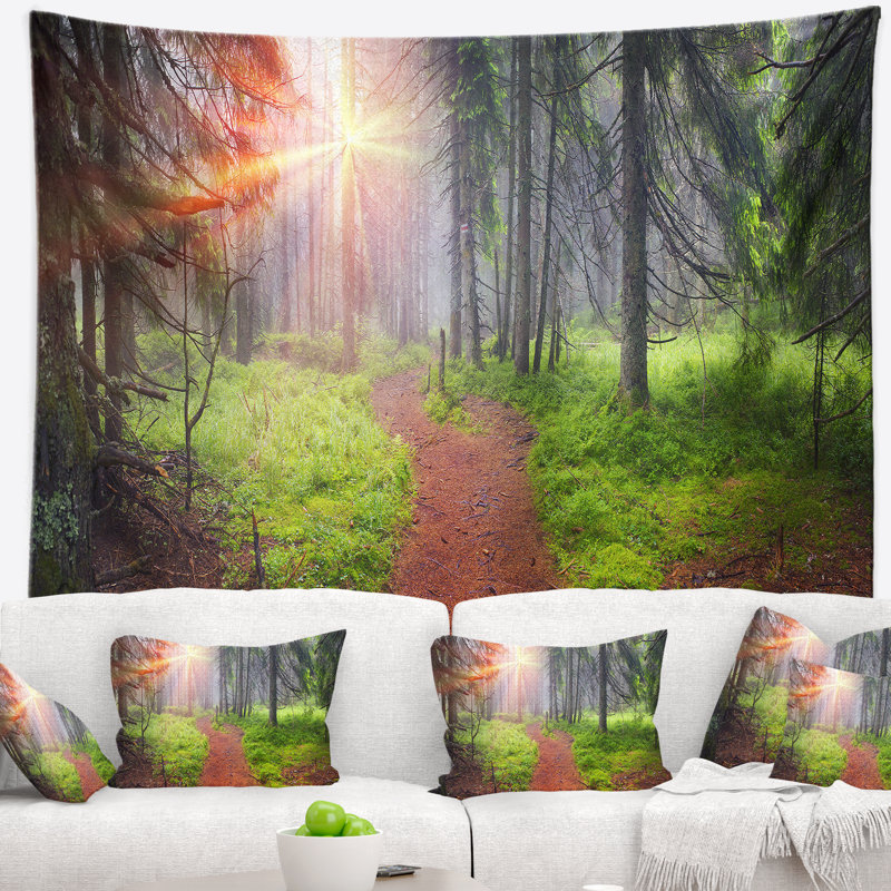 Tapisserie de la forêt de polyester au à aube avec accessoires suspendus inclus, H 50 po x l 60 po