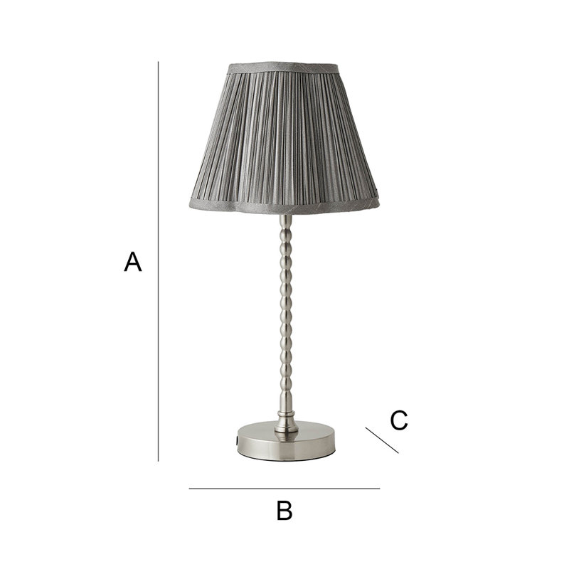Cifuentes Metal Table Lamp, Silver, No, Grey