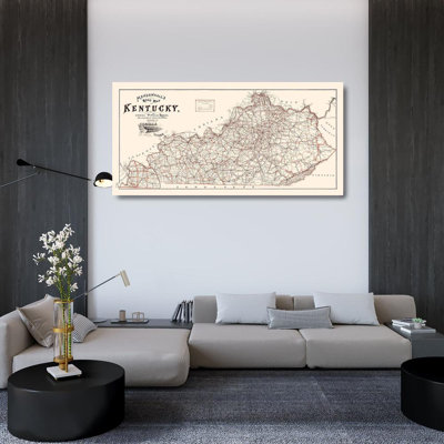 Art sur toile tendu avec Alcott Hill® Mendenhall Gallery, Kentucky Road Map - Mendenhall 1900 KYZZ0044