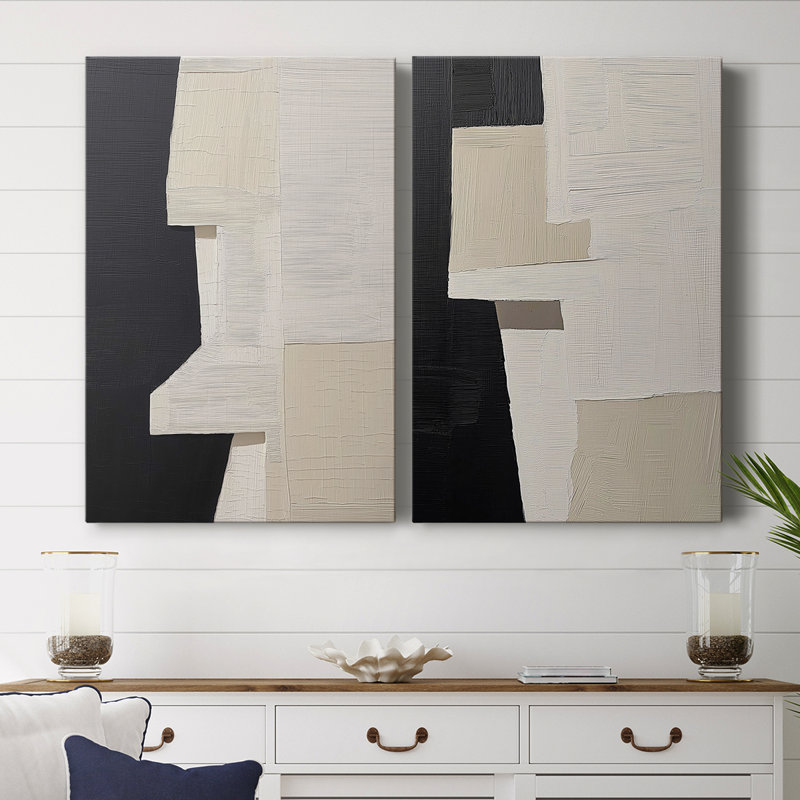 ABSTRACT Series DCLxxx - Toile tendue avec châssis de qualité supérieure - Prêt à être accroché, H 27 po x l 36 po