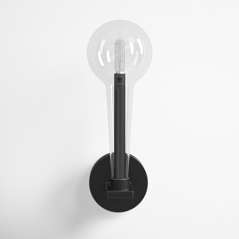 Indira Steel Armed Sconce, Black
