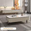 Table basse blanche en bois manufacturé + pierre frittée
