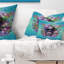  Coussin lombaire à crâne abstrait avec lunettes et papillons