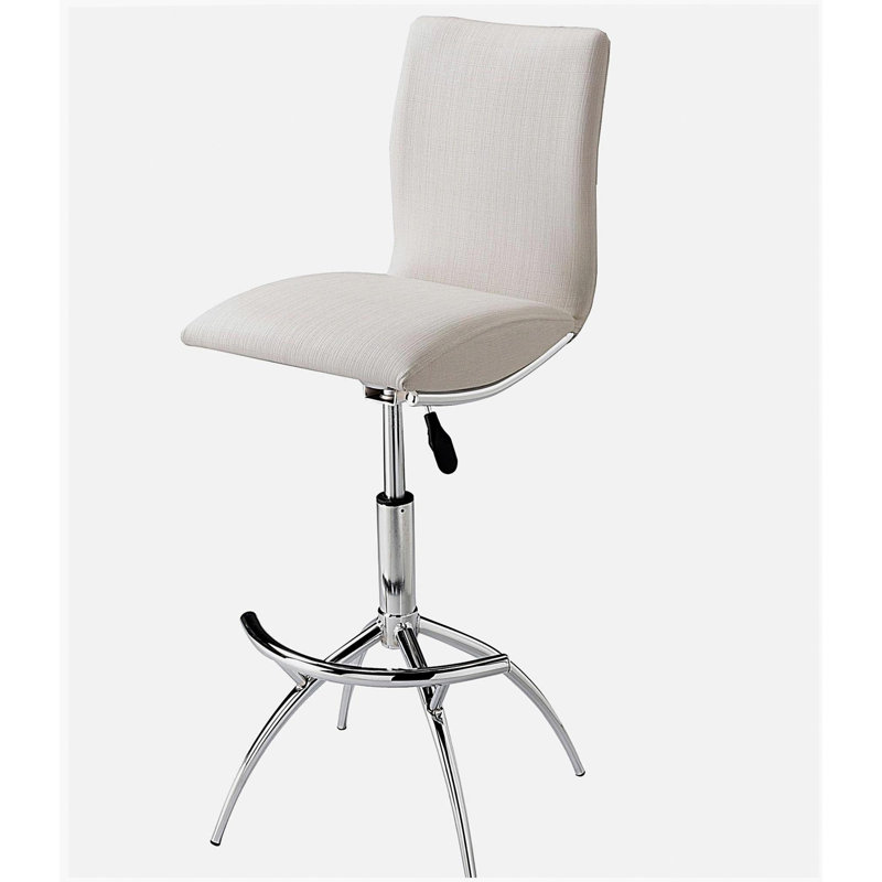 Modern Barstool Texture/Chrome Adjustable Height