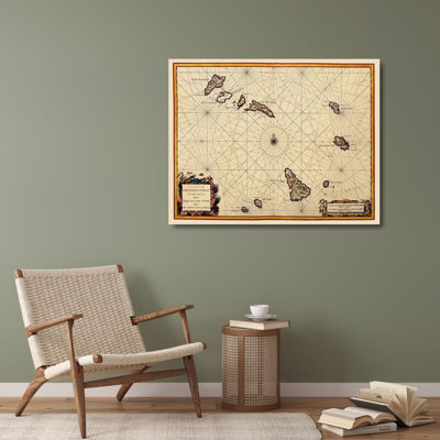 Lark Manor™ Blaeu Gallery Wrapped Canvas Art Titled: Africa Cape Verde Islands, Blaeu 1667