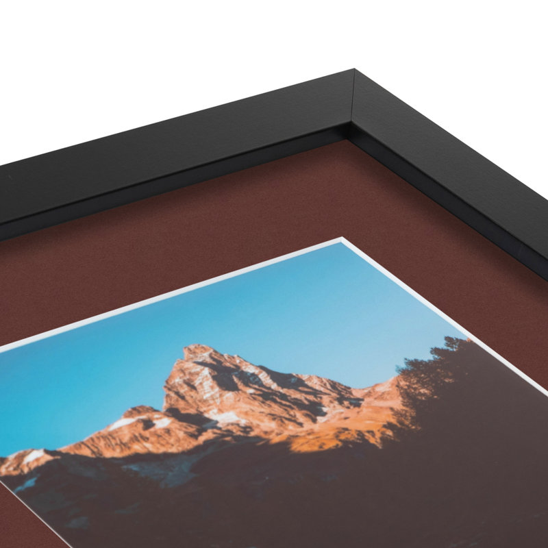Cadre pour photo simple 5 "x 5" en bois mat, Marron