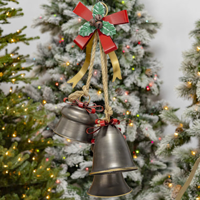 Ensemble de 6 décorations en forme de clochettes de Noël avec boucles décoratives World