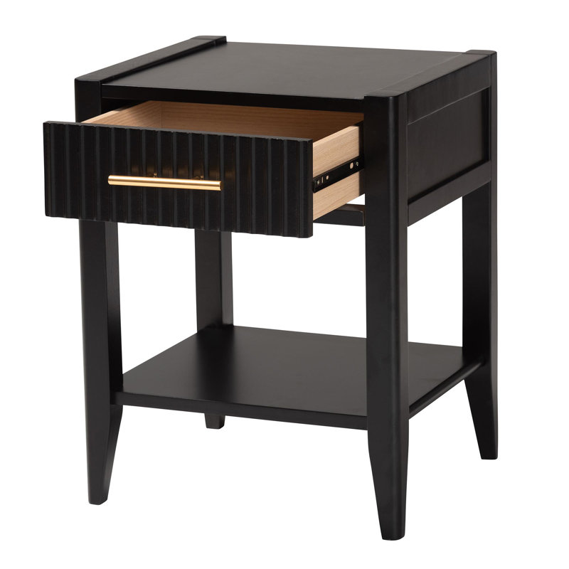 Table de chevet 1 tiroir Wooley, Noir