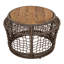 Table d'appoint ronde en bois d'acacia avec structure en corde tissée grise, plateau en teck, capacité de 150 lb, aucun assemblage requis, table d'appoint résistante aux intempéries pour le salon de patio-358716256