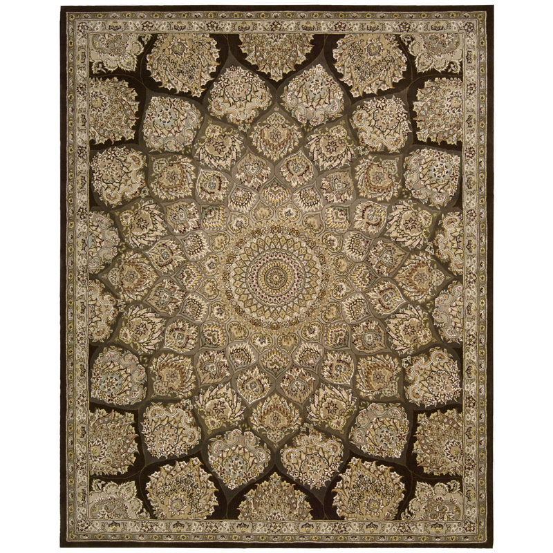 Deguzman Wool Damask Indoor Rug, Rectangle 7'9" x 9'9"