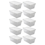 6L Shoe & Closet Storage Box Stacking Containers, Clear (160 Pack)