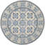 Tapis oriental en laine / viscose touffeté à la main Cruz en bleu ivoire-1776745428