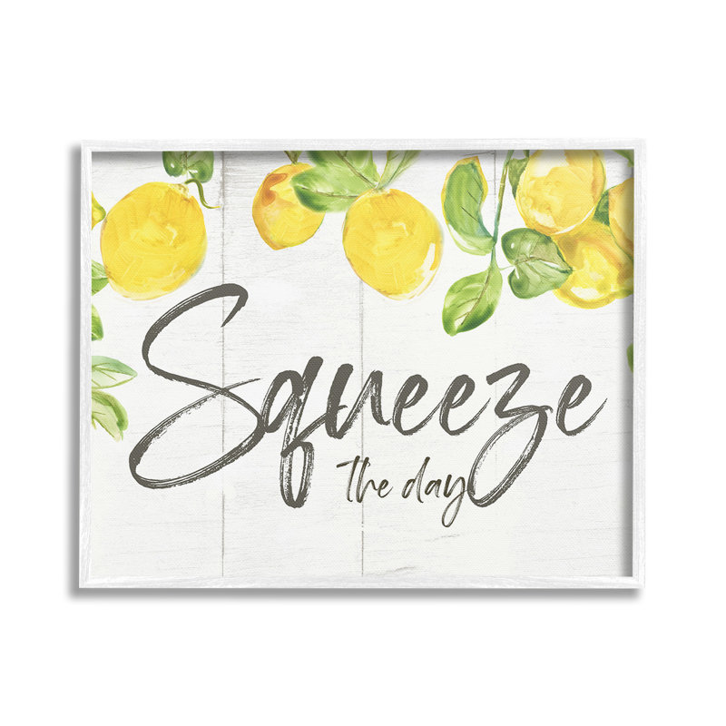 «Squeeze The Day», impression numérique sur toile par Nan, Giclée encadrée blanc bord de mer, H 24 po x l 30 po