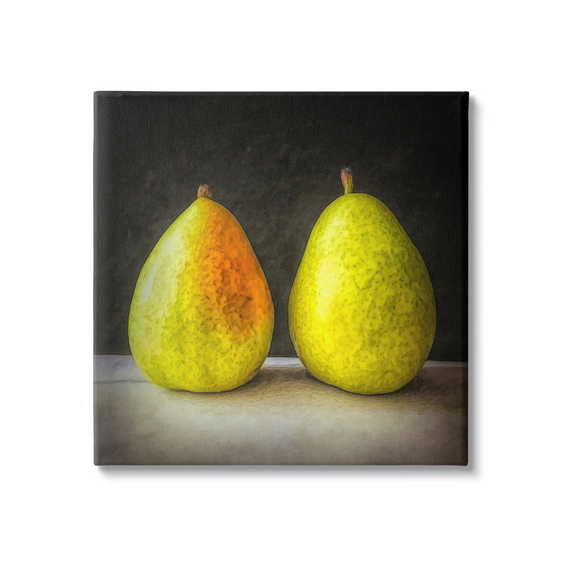 «Pear Duo Still Life», art mural sur toile par GraffiTee Studios, H 36 po x l 36 po x P 1,5 po