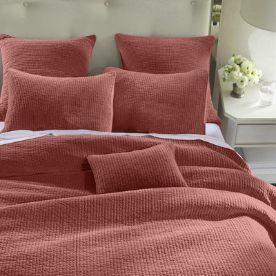 Stonewashed Cotton Velvet Modern Rustic Quilt Set