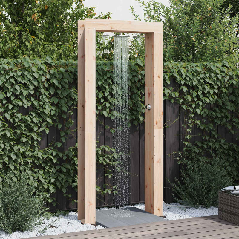 Outdoor Shower and Footwash Spout, Light Oak