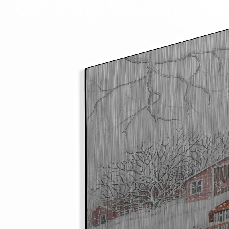 «Windmill Winter» par Cindy Jacobs, art mural en métal, H 24 po x l 36 po