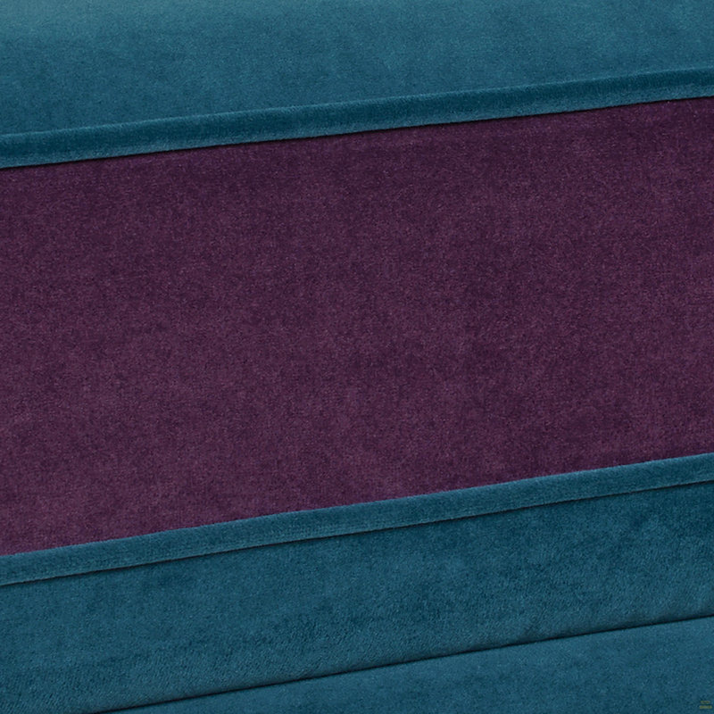 Fauteuil à oreilles à oreilles, velours floral et léopard, bleu sarcelle et jaune-or, Bleu / Mauve