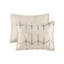 Housse de couette simple / simple TG avec imprimé géométrique doré métallique - microfibre douce, fermeture à boutons, 2 taies décoratives, coussins décoratifs et détails de typographie-127222772
