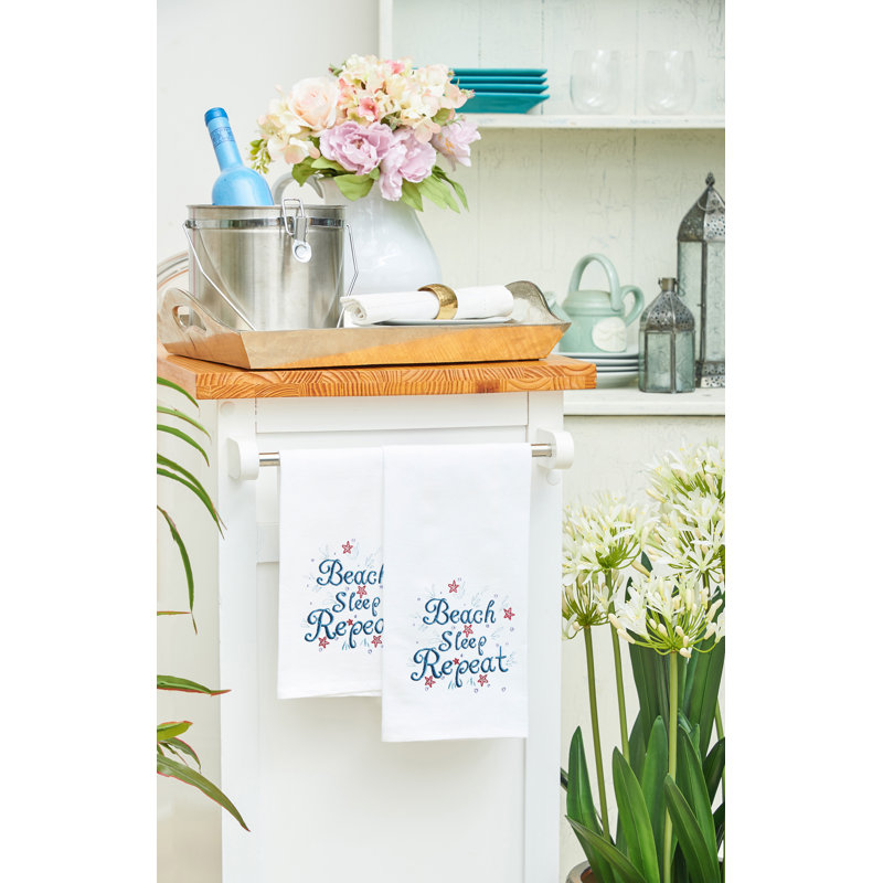 Beach Sleep Repeat Flour Sack Kitchen Dishtowel