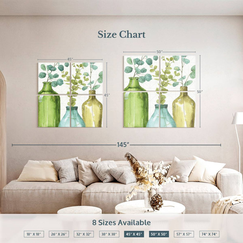 Harnek - Mélange de verts décoratifs VI, H 45 po x l 45 po