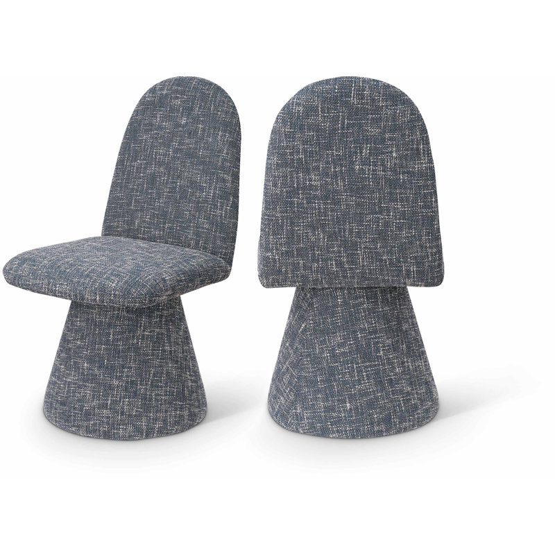 Chaise rembourrée Dunia, Tissu de polyester bleu