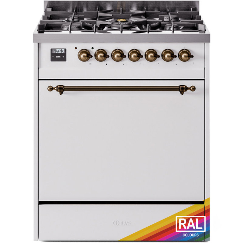 Cuisinière à double carburant 30 po ILVE Nostalgie II, Gaz naturel, RAL / bronze