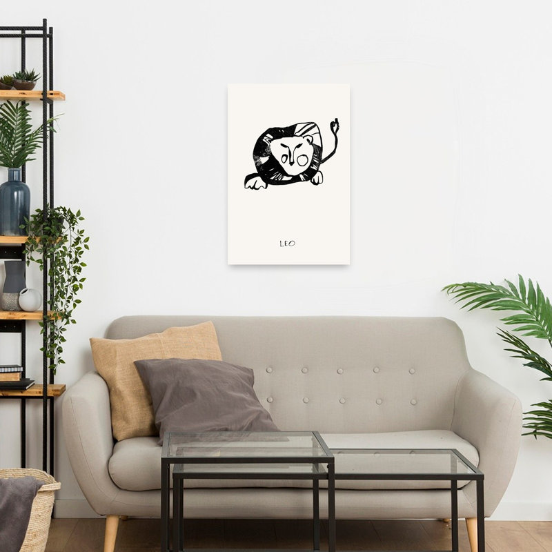 Lion stylisé abstrait Zodiac, 24" H x 16" W