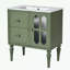 Wood Frame Bathroom Vanity with Resin Sink Combo and 2 Drawers-1984366934