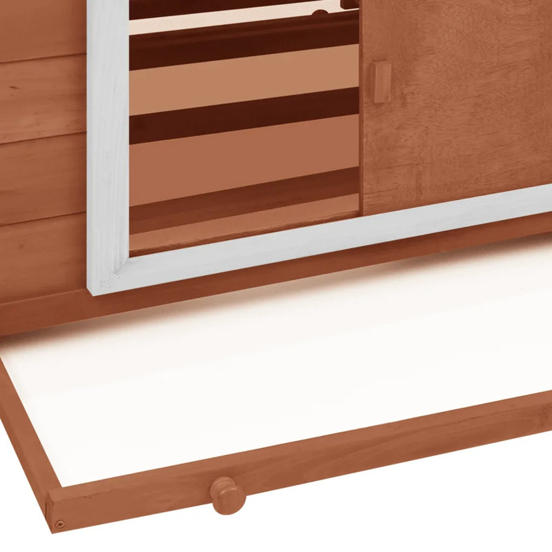 Brashear Chicken Coop 150x96x110 cm Solid Firwood, Mocha/White