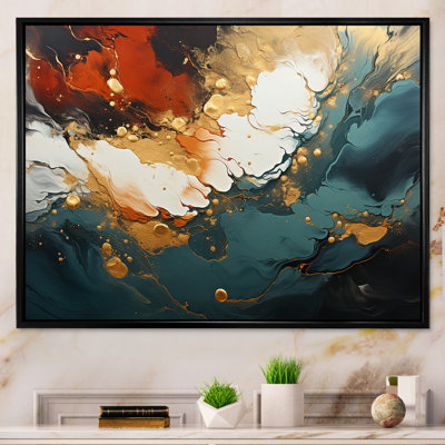 Orange et vagues ondulées oranges et mélodie I - art mural abstrait