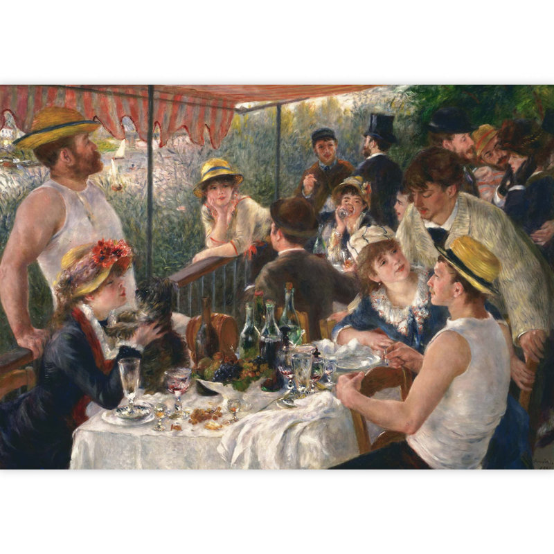 «Luncheon of The Boating Party» par Pierre Auguste Renoir, grand papier peint impressionniste français, L 66 po x l 96 po