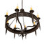 Lustre en roue de chariot à 8 lumières de style bougie