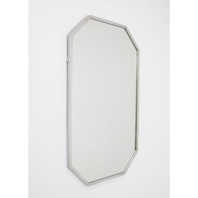 Somo Octagon Metal Wall Mirror, Silver Leaf