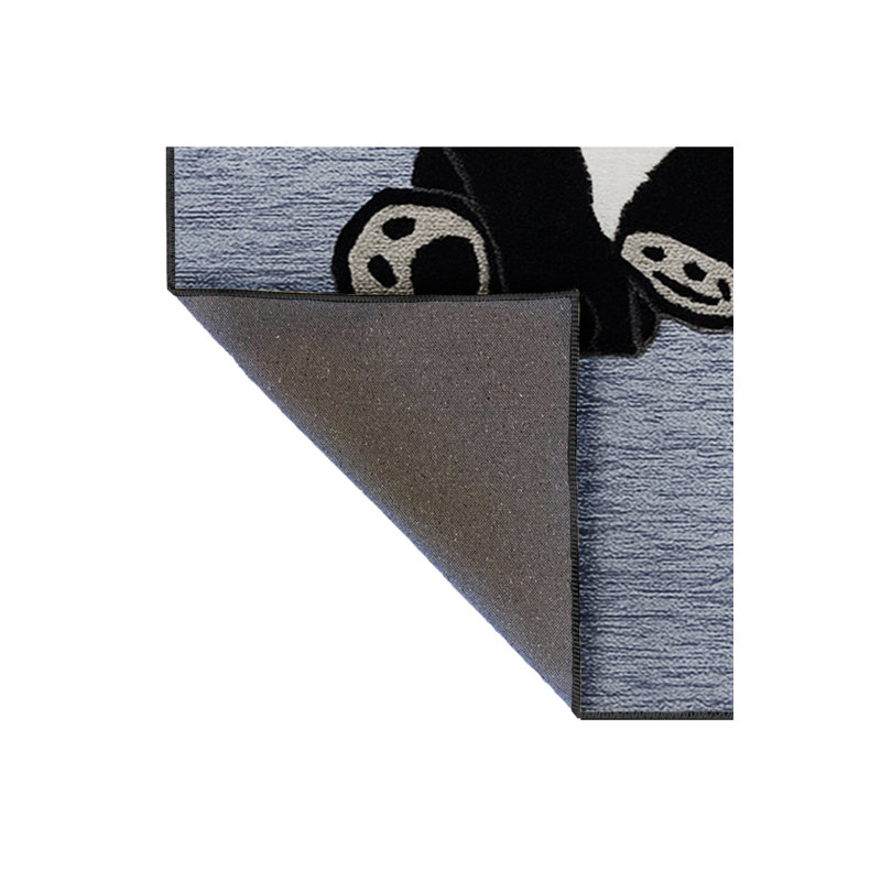 Tapis gris tissé à motif lavable Mosso, 3'3" x 4'11"