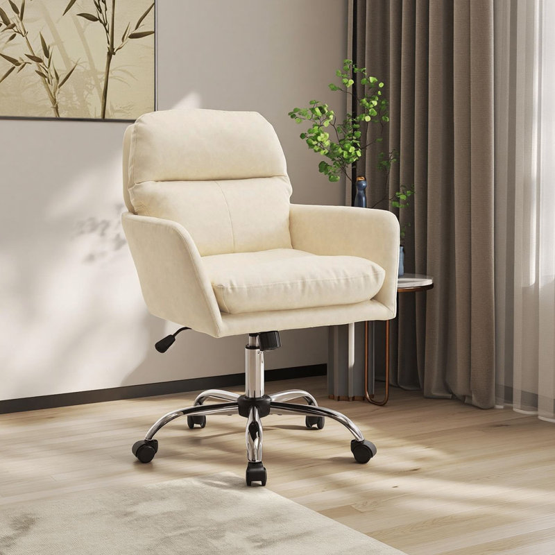 Chaise de bureau rembourrée Modern, Blanc
