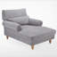 Chaise longue rembourrée avec dossier réglable