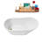 55" Streamline Soaking Glossy White Freestanding Tub With Internal Drain in Brushed Gold