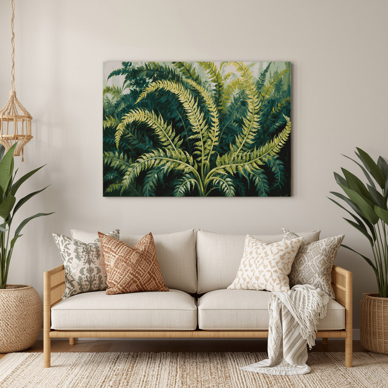 Adhésif botanique vert, art mural en métal, H 11 po x l 14 po