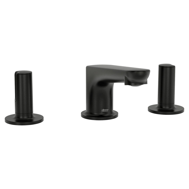 Studio S Widespread Bathroom Faucet with Drain Assembly, Matte Black, Knob Handles