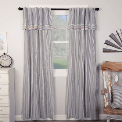 Farmhouse Ticking Blue Panel Set of 2