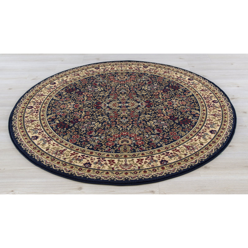 Tapis vert à tissage plat Edmont, Rond 5 pi 3 po