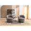 Chaise en chenille de 26,38 po de hauteur, en tissu, pivotante, grise avec poids de 26,4 lb-120912955